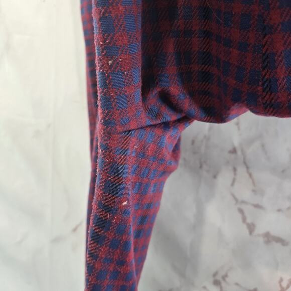 Anthropologie Pants Womens Large Red Blue Plaid High Rise Flare Pull On Maeve - Picture 12 of 14